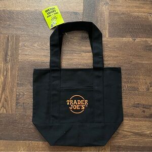 Trader Joe's Limited Edition Halloween black orange Mini Canvas Tote Bag NWT